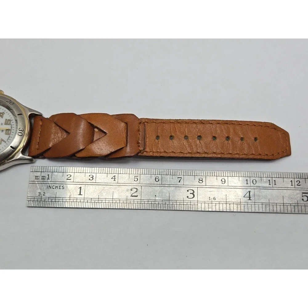 Vintage Wrangler LunaGlo Backlight Leather Watch New Battery Light Up Western